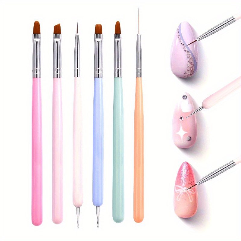 6pcs Nails Art Brushes Set Man - Wood Chisel Set review and price